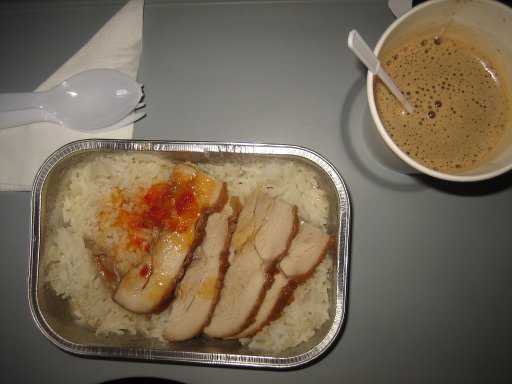 Air Asia, Chicken Rice mit Kaffee