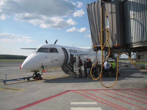 airBaltic Bombardier 8 Q 400 in Riga RIX, Lettland, Latvia