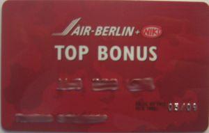 airberlin topbonus Karte Vorderseite