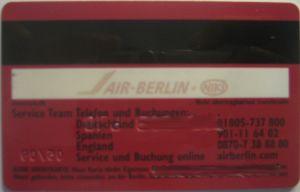 airberlin topbonus Karte Rückseite