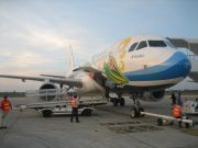 Bangkok Airways International, Airbus A 320 auf einer Außenposition in Siem Reap Kambodscha