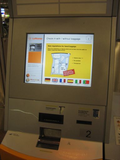 Lufthansa Check In Automat in Brüssel, Belgien