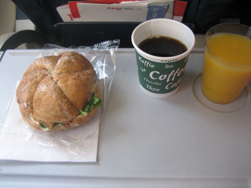 CSA Czech Airlines, Economy Snack, Kaffee und Orangensaft