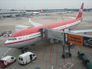 LTU / airberlin, Airbus A330 am Gate in Düsseldorf DUS, Deutschland