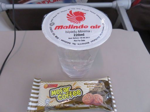 Malindo air, Kostenloses Wasser und Kekse