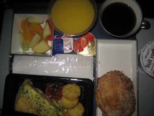 Northwest Airlines, Economy Klasse, Frühstück