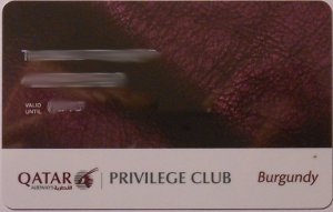 Privilege Club Qatar Airways Mitgliedskarte, Burgundy