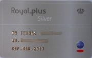 Royal Plus, Royal Jordanian Airlines Business Klasse Meilenprogramm, Royal plus Silver Mitgliedskarte