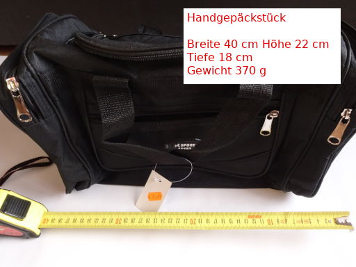 Ryanair Handgepäck nach neuer Regel 2020 Höchstmaße 40 cm × 20 cm × 25 cm