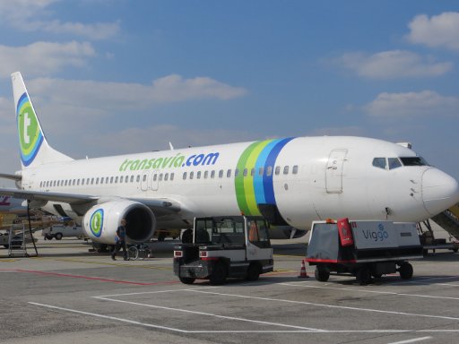 transavia.com, Boeing 737–800 auf einer Außenposition in EIN Eindhoven, Niederlande