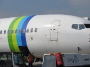 transavia.com, Boeing 737–800 auf einer Außenposition in EIN Eindhoven, Niederlande