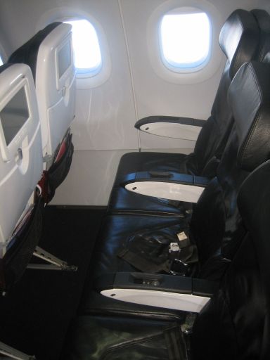 Virgin America, Airbus A320–200 Economy normale Sitzplatzreihe