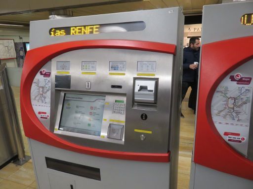 renfe Cercanías, Spanien, Fahrscheinautomat