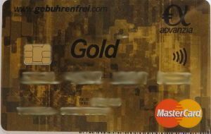Advanzia Bank www.gebuhrenfrei.com MasterCard® Gold Kreditkarte, 2017 mit EMV Chip und Kontaktlos-Logo