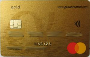 Advanzia Bank www.gebuhrenfrei.com MasterCard® Gold Kreditkarte, 2020 mit EMV Chip und Kontaktlos-Logo