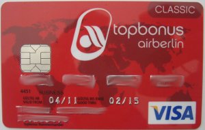 airberlin Visa Classic Card topbonus Karte
