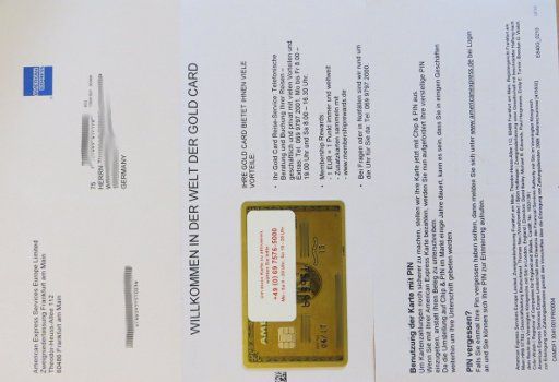 American Express® Gold Card, Zusendung der Kreditkarte