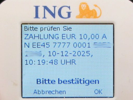 blockchain.com, Kryptow&auml;hrungen, &Uuml;berweistung von ING Deutschland an IBAN in Estland