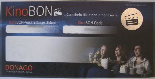 cardNmore, Punkte eingelöst für KinoBON