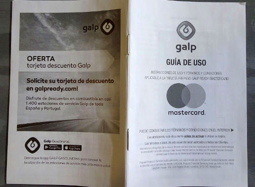 galp ready prepaid MasterCard®, Bedienungsanleitung