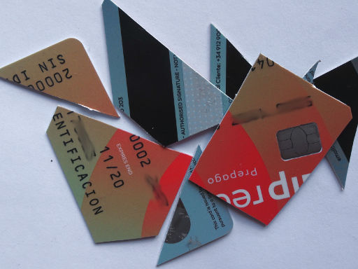 galp ready prepaid MasterCard®, Kreditkarte zerschnitten und entwertet