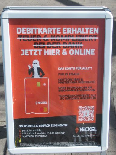 NiCKEL Debit MasterCard® Bankkonto, Werbung in Hannover im April 2026