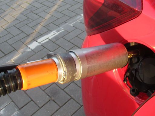 LPG, Autogas Tankstellen, Belgien, Zapfpistole am Bayonet Adapter