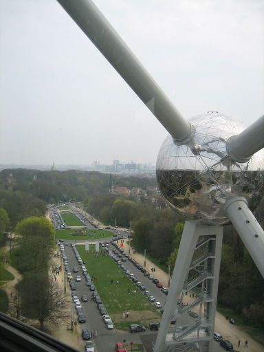 Brüssel, Belgien, Atomium, Ausblick Richtung L.Steens Plein und Innenstadt