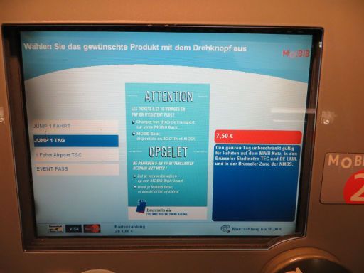 Brüssel, Belgien, STIB, Fahrkartenautomat mit Sprachauswahl Deutsch