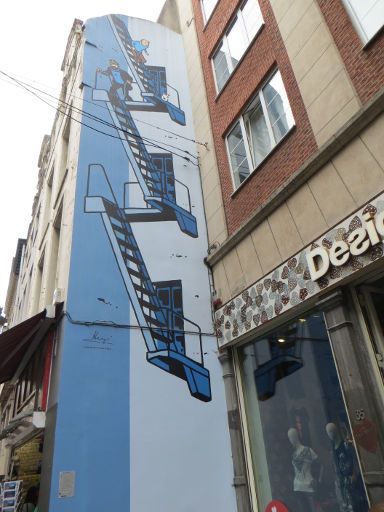 Brüssel, Belgien, SANDEMANNs NEW Europe Brussels tour, Tintin Wandgemälde