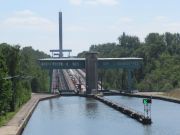 Schiffshebewerk Ronquières, Ronquières, Belgien, Ansicht von der Brücke N 533 Rue du Chenu