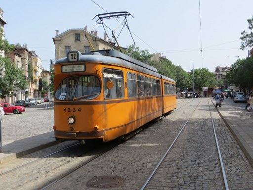 Sofia, Bulgarien, Straßenbahn Tram Linie 22