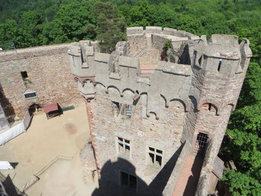 Bensheim, Deutschland, Blick vom Turm der Ruine Schloss Auerbach