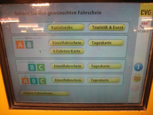 BVG, VBB, öffentlicher Nahverkehr Berlin, Deutschland, Fahrscheinautomat