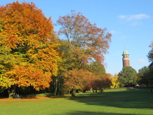 Berlin, Deutschland, Herbstwetter, Volkspark Jungfernheide, Grünfläche im Oktober 2013