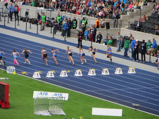 ISTAF 2013, Olympiastadion, Berlin, Deutschland, Start 50 Meter Lauf Frauen