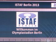 ISTAF 2013, Olympiastadion, Berlin, Deutschland, Anzeigemonitor