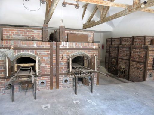 Dachau, Deutschland, KZ Gedenkstätte, Verbrennungsraum im Krematorium