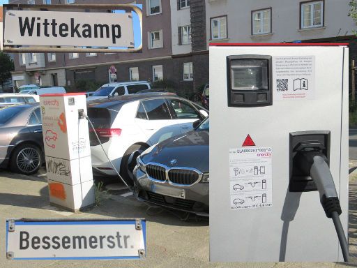 Elektromobilität Ladestationen, Hannover, Deutschland, enercity Ladesäule Wittekamp / Bessemerstraße, 30163 Hannover, 2 × Typ 2 (22 kW)