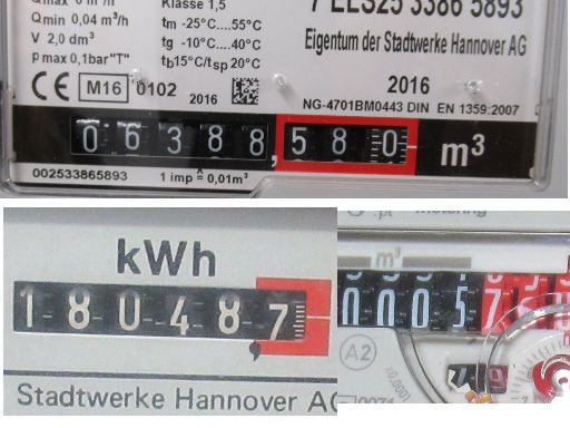 enercity AG, Energieversorger, Hannover, Deutschland, Zählerstände, Gas, Strom und Wasser im März 2023