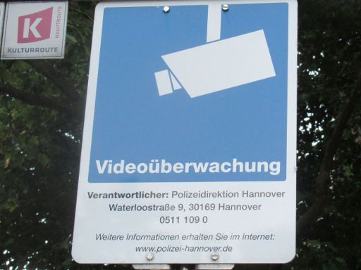 Georgstraße, Hannover, Deutschland, Hinweisschild Videoüberwachung