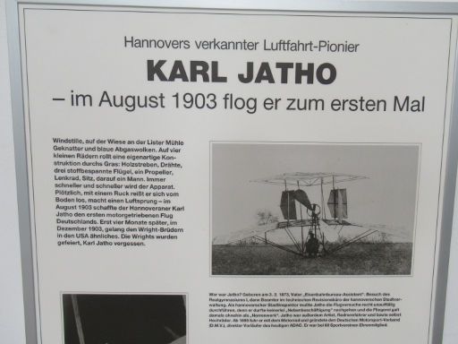 Luftfahrt Museum Hannover-Laatzen, Hannover, Deutschland, Erstflug 18. August 1903 Flugzeug mit Motor Karl Jatho in Hannover