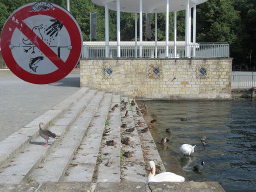 Maschsee, Hannover, Deutschland, V&ouml;gel und Fische F&uuml;ttern verboten