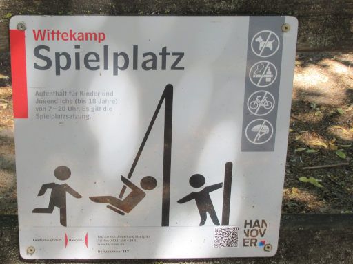 Spielplatz Wittekamp, Hannover, Deutschland, Hinweise zur Nutzung