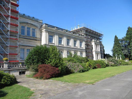 Villa Hügel, Essen, Deutschland, Außenansicht eines Teils der Villa von Süden