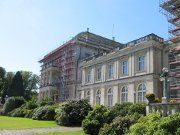 Villa Hügel, Essen, Deutschland, Außenansicht eines Teils der Villa von Süden