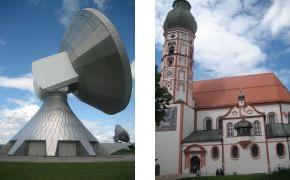 Erdfunkstelle Raisting und Kloster Andechs, Bayern, Deutschland