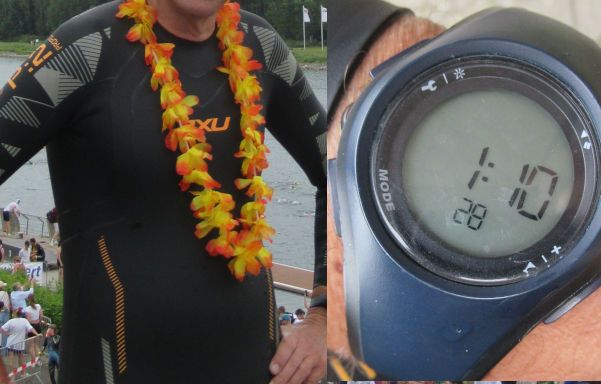Swim & Run K&ouml;ln 2026 , Freiwasserschwimmen 2 km, K&ouml;ln, Deutschland, Blumengirlande und Zeit