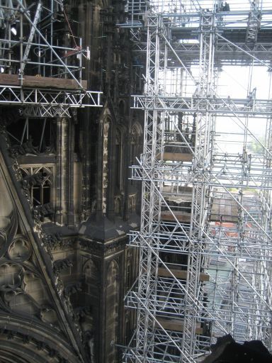 Kölner Dom, Deutschland, Blick vom Südturm auf den eingerüsteten Nordturm