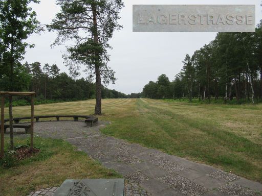 Gedenkstätte Bergen-Belsen, Lagergelände, Lohheide, Deutschland, Lagerstraße